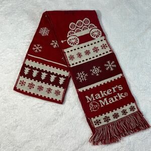 MAKER’S MARK RED & WHITE KNIT WINTER SCARF PROMO MERCH
